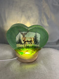 Small resin heart. Green with deer and USB light