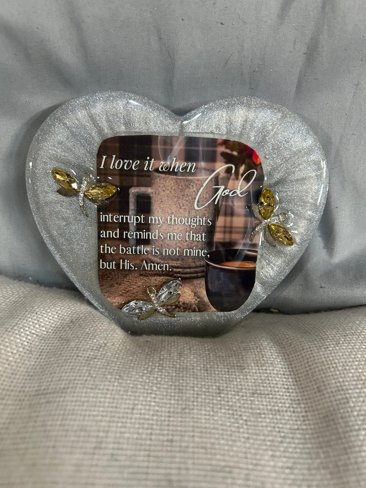 Small silver heart “I Love when God”